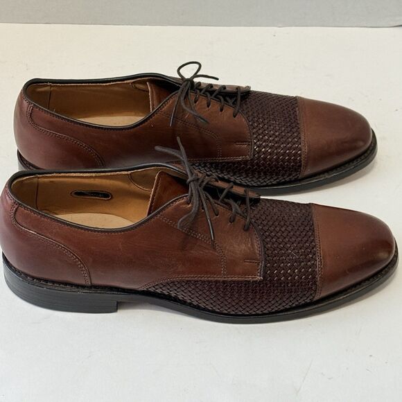 Allen Edmonds Men's Size 9D Lauderdale Woven Leather Shoes Burnished Chili - Picture 8 of 9